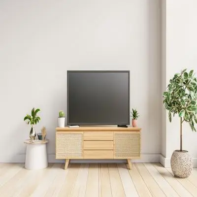 Industrial TV Unit Design in White