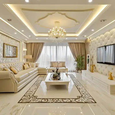 Contemporary Peripheral POP Design For Hall With Chandelier