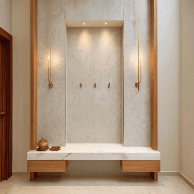 Elegant Pooja Room With Modern Interiors